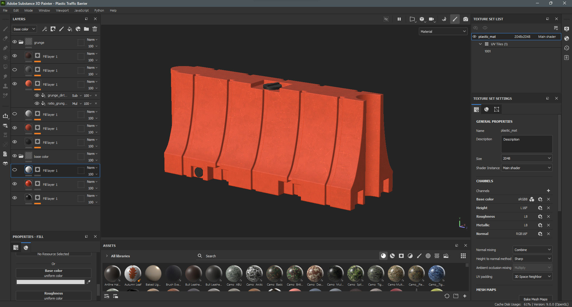 Plastic Traffic Barrier Low-poly 3D model_14
