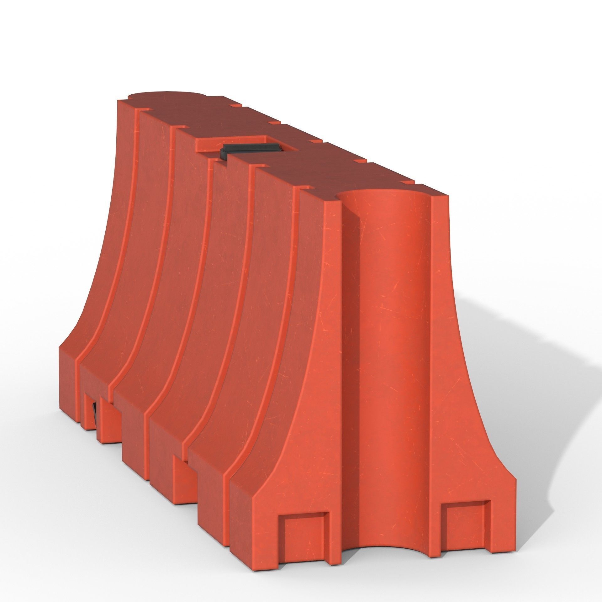 Plastic Traffic Barrier Low-poly 3D model_5