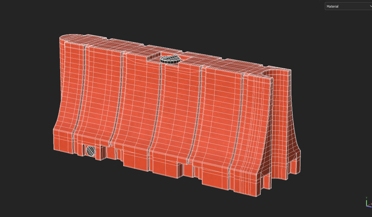 Plastic Traffic Barrier Low-poly 3D model_15