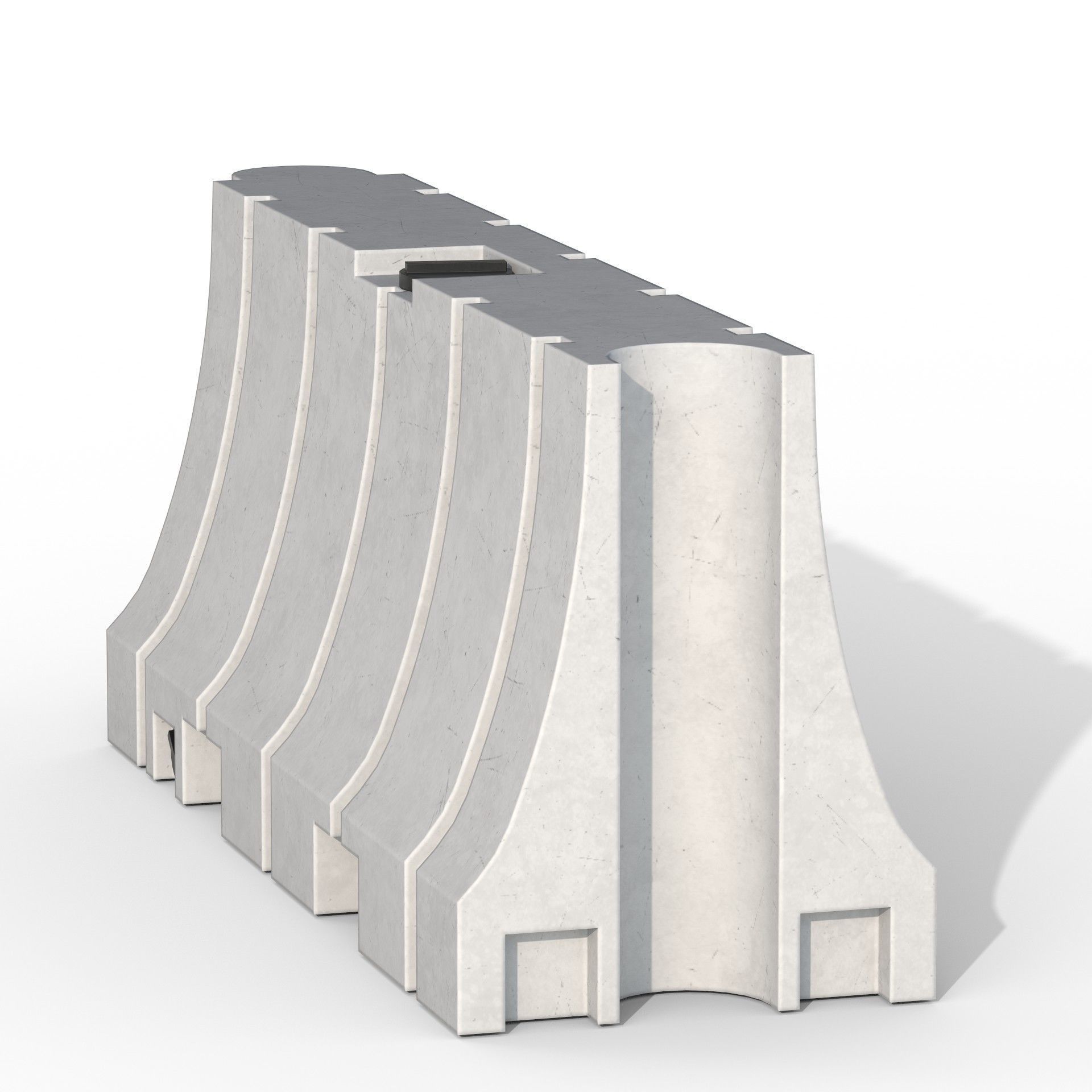 Plastic Traffic Barrier Low-poly 3D model_6