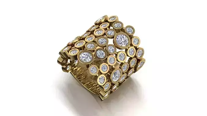 Cocktail ring diamond ring 3d model