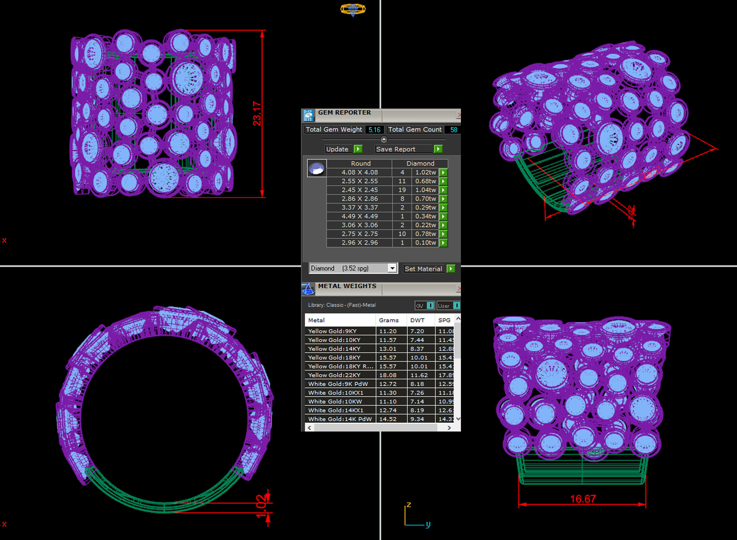 Cocktail ring diamond ring 3d model 3D print model_3