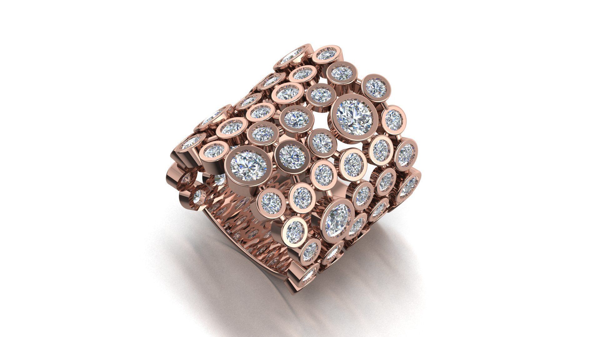 Cocktail ring diamond ring 3d model 3D print model_1