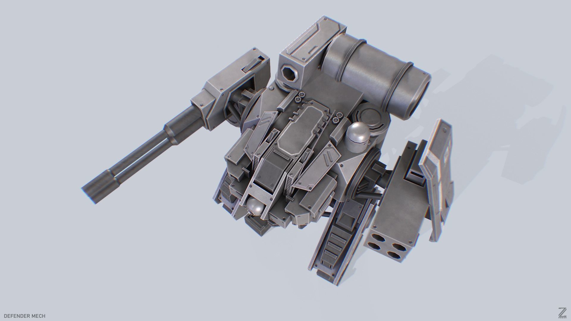Defender Mech Low-poly 3D model_8