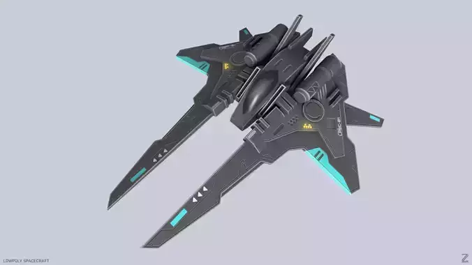 Low poly spacecraft Low-poly 3D model
