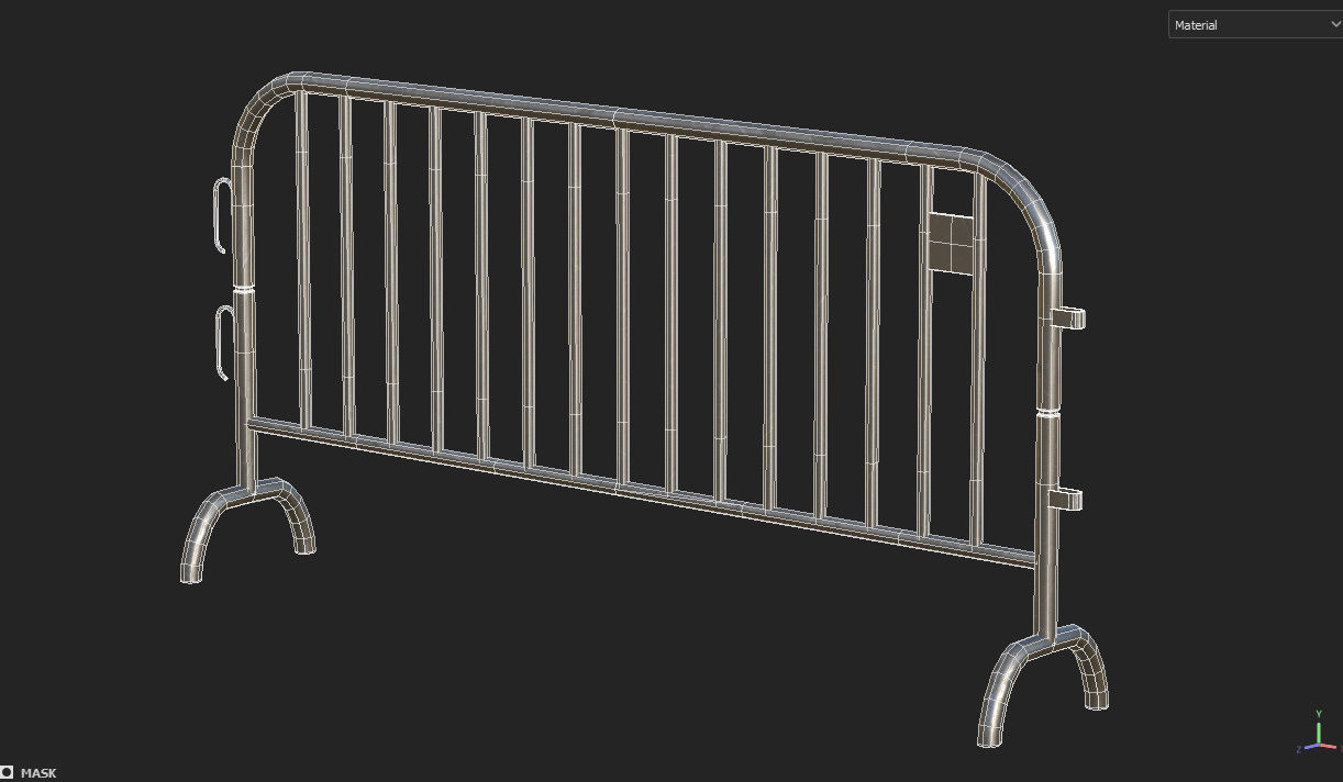 Crowd Barrier Low-poly 3D model_11