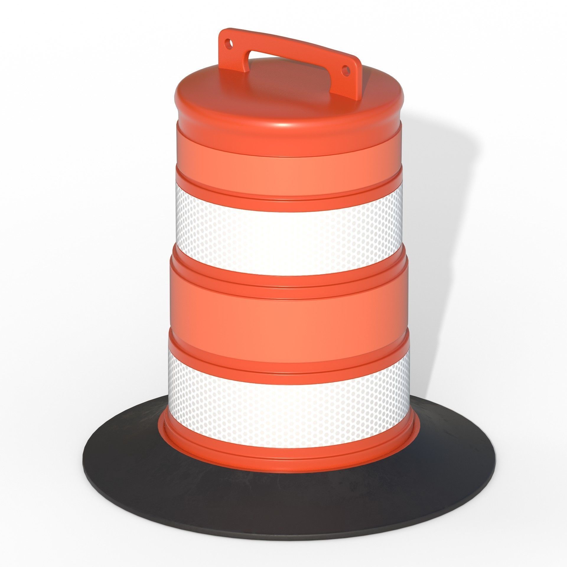 Traffic Barrel Low-poly 3D model_2