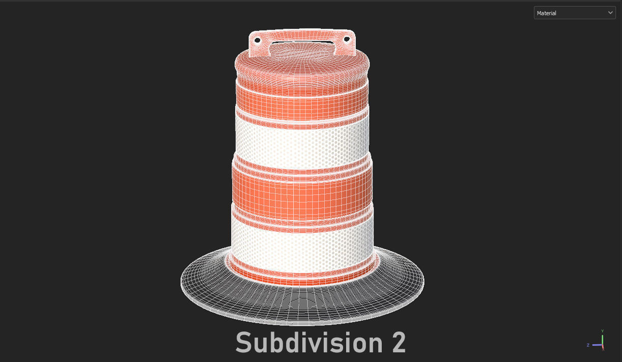 Traffic Barrel Low-poly 3D model_10