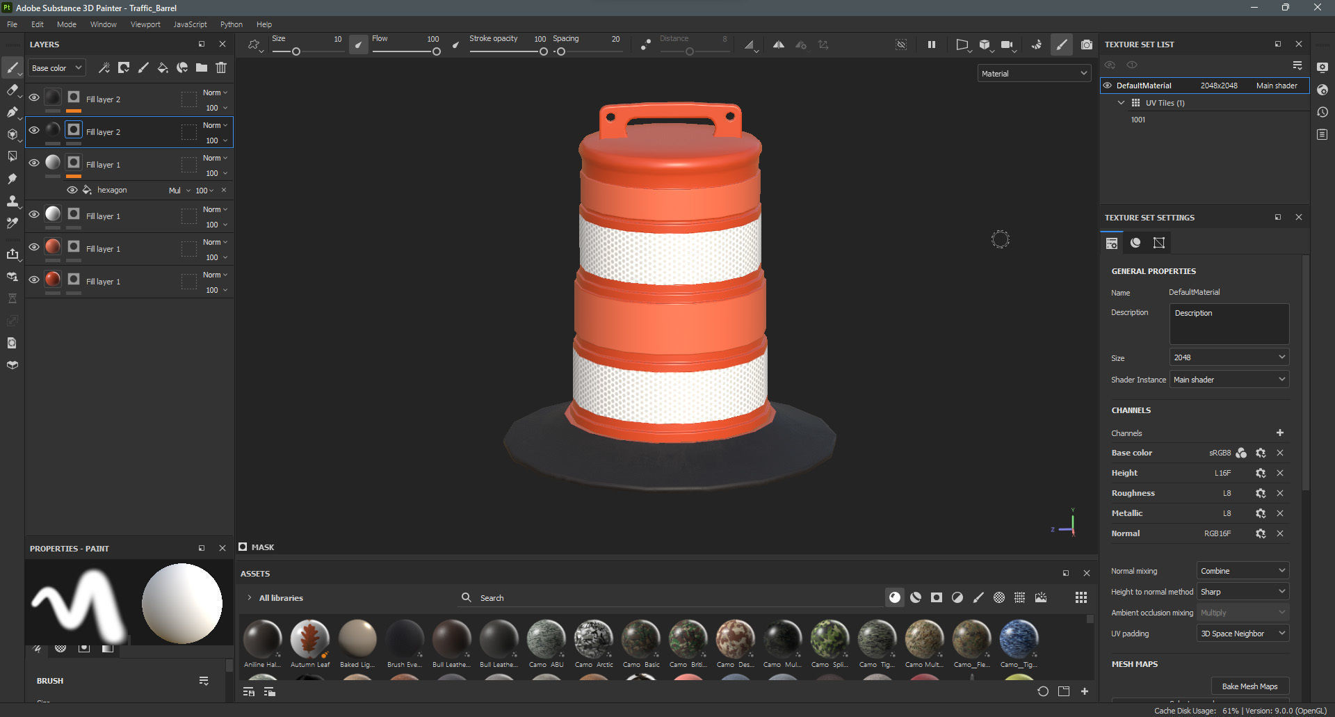 Traffic Barrel Low-poly 3D model_8