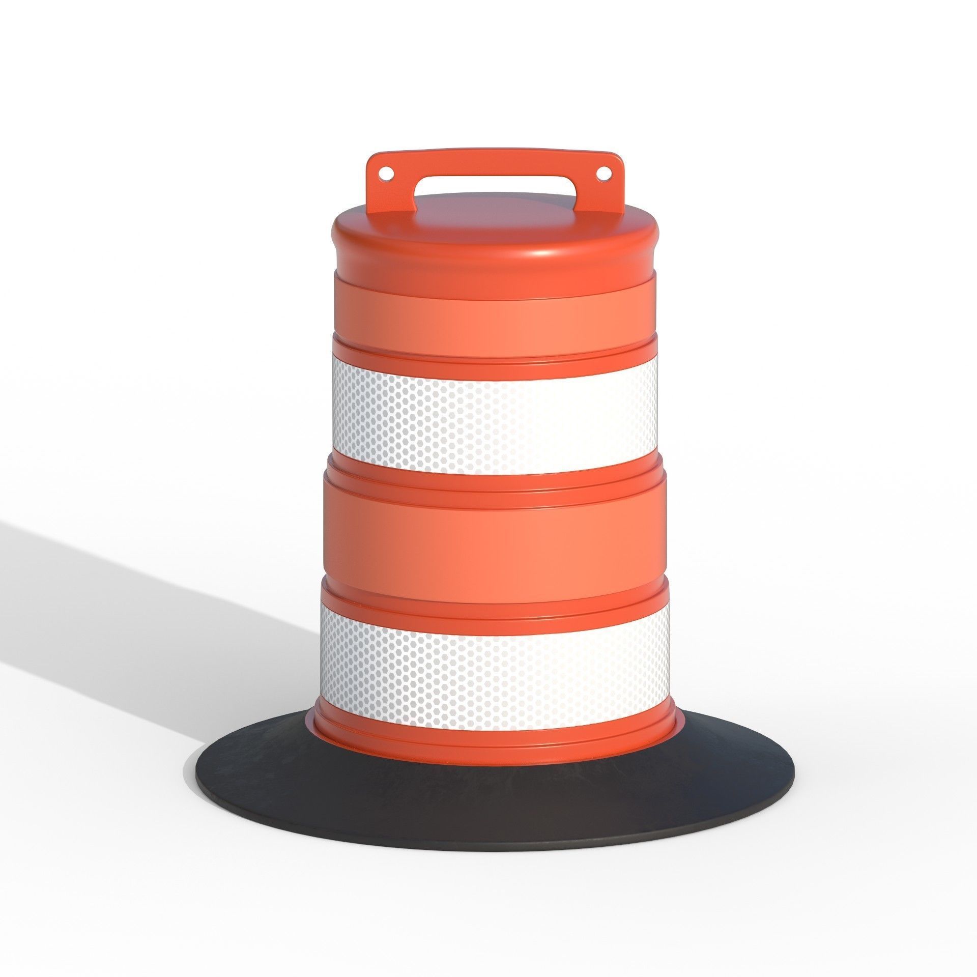 Traffic Barrel Low-poly 3D model_1
