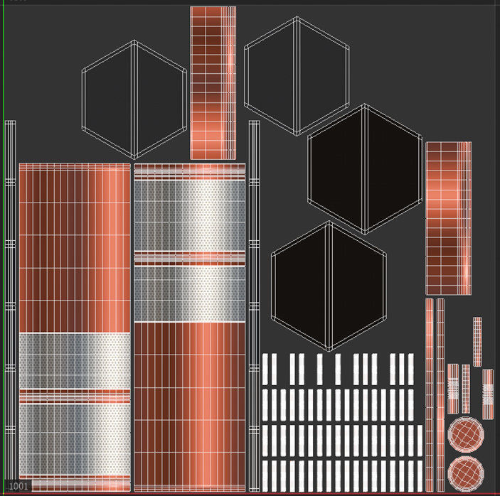 Delineator Posts With Chain Low-poly 3D model_14