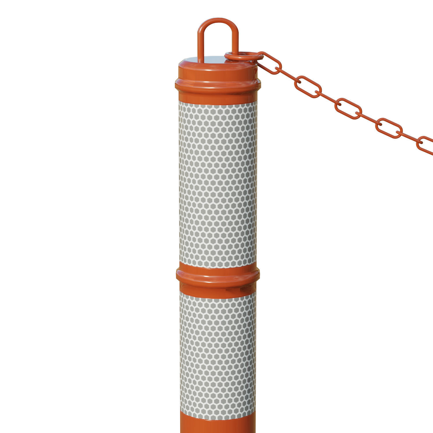 Delineator Posts With Chain Low-poly 3D model_9