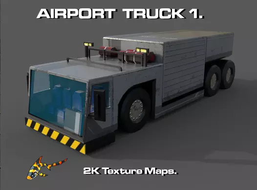 AIRPORT TRUCK 1 Low-poly 3D model_0