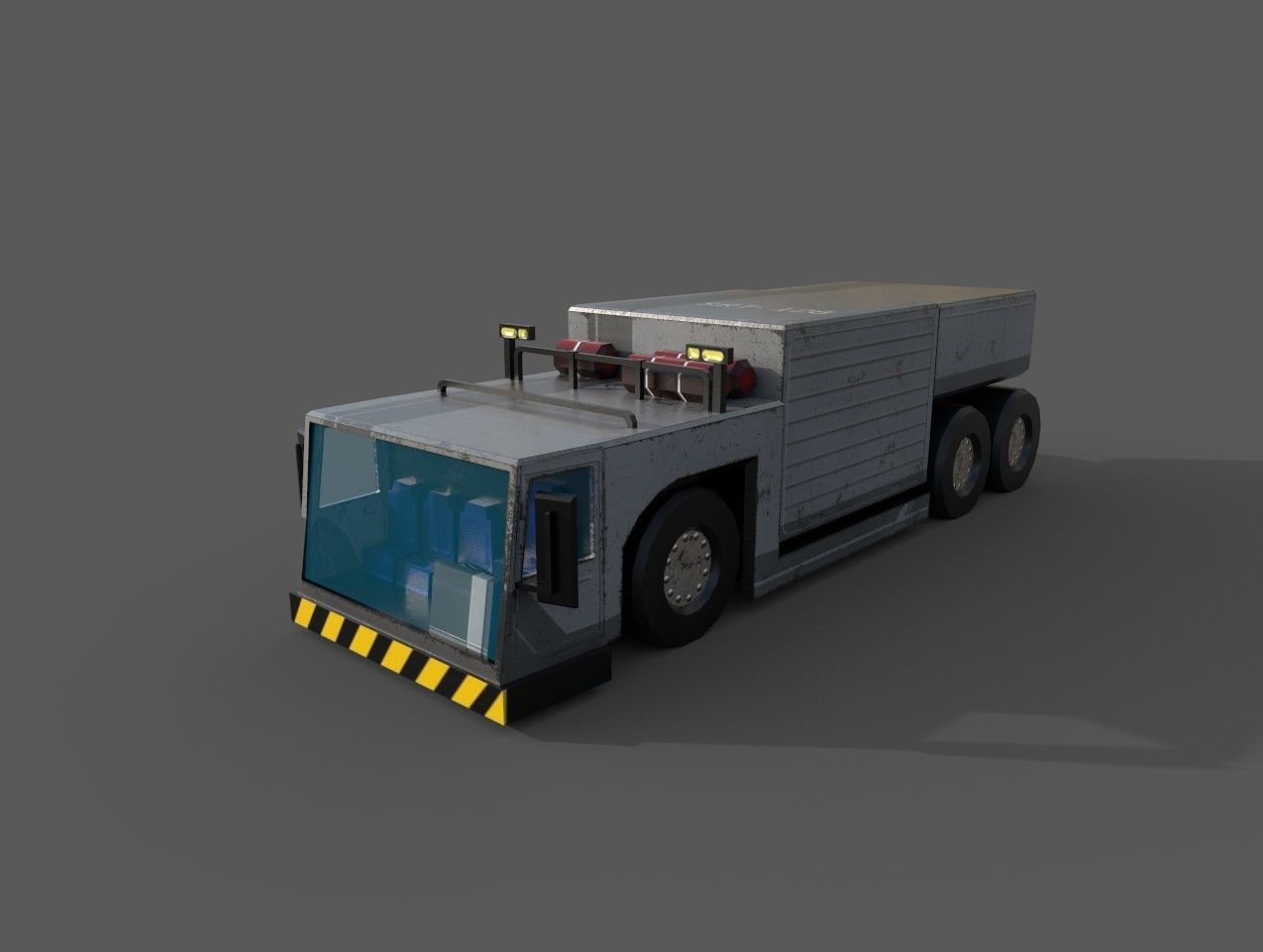 AIRPORT TRUCK 1 Low-poly 3D model_1