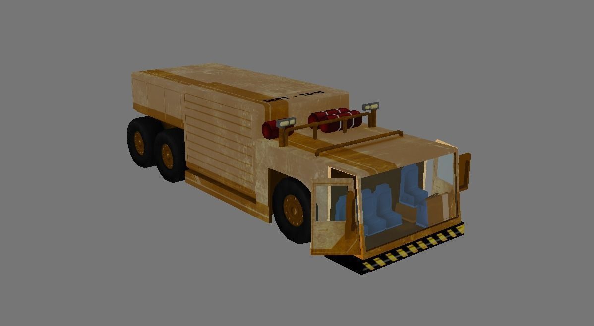 AIRPORT TRUCK 1 Low-poly 3D model_9