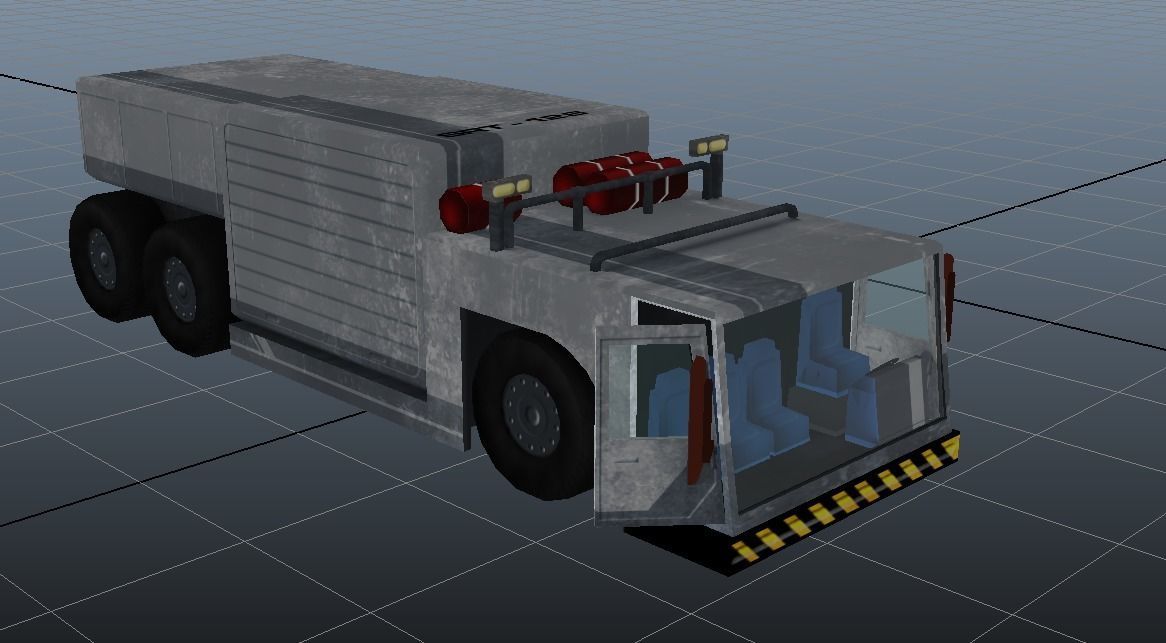 AIRPORT TRUCK 1 Low-poly 3D model_11