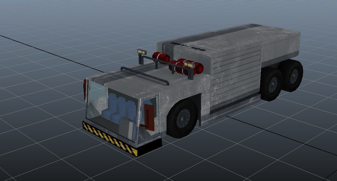 AIRPORT TRUCK 1 Low-poly 3D model_15