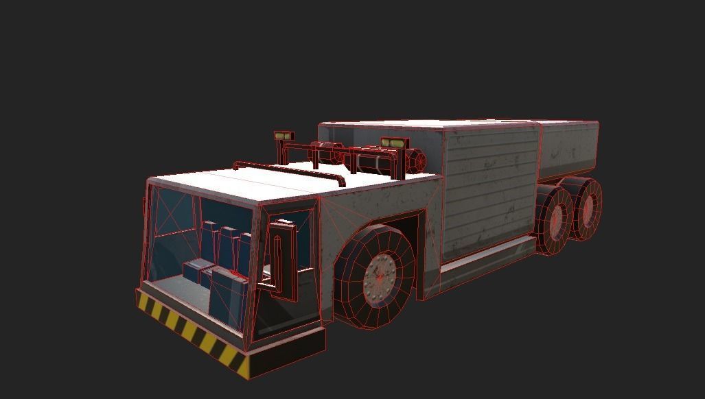 AIRPORT TRUCK 1 Low-poly 3D model_2
