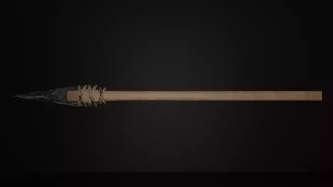 Stone Spear Ancient Weapon Low Poly
