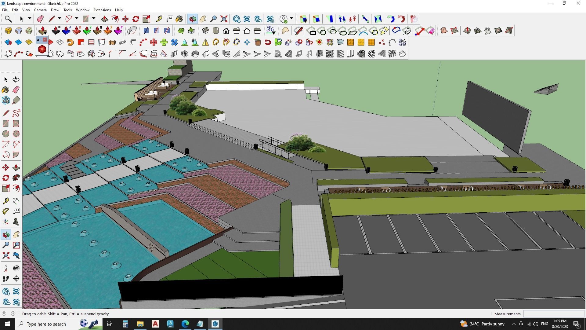 Building entrace outer environment model 3D model_5
