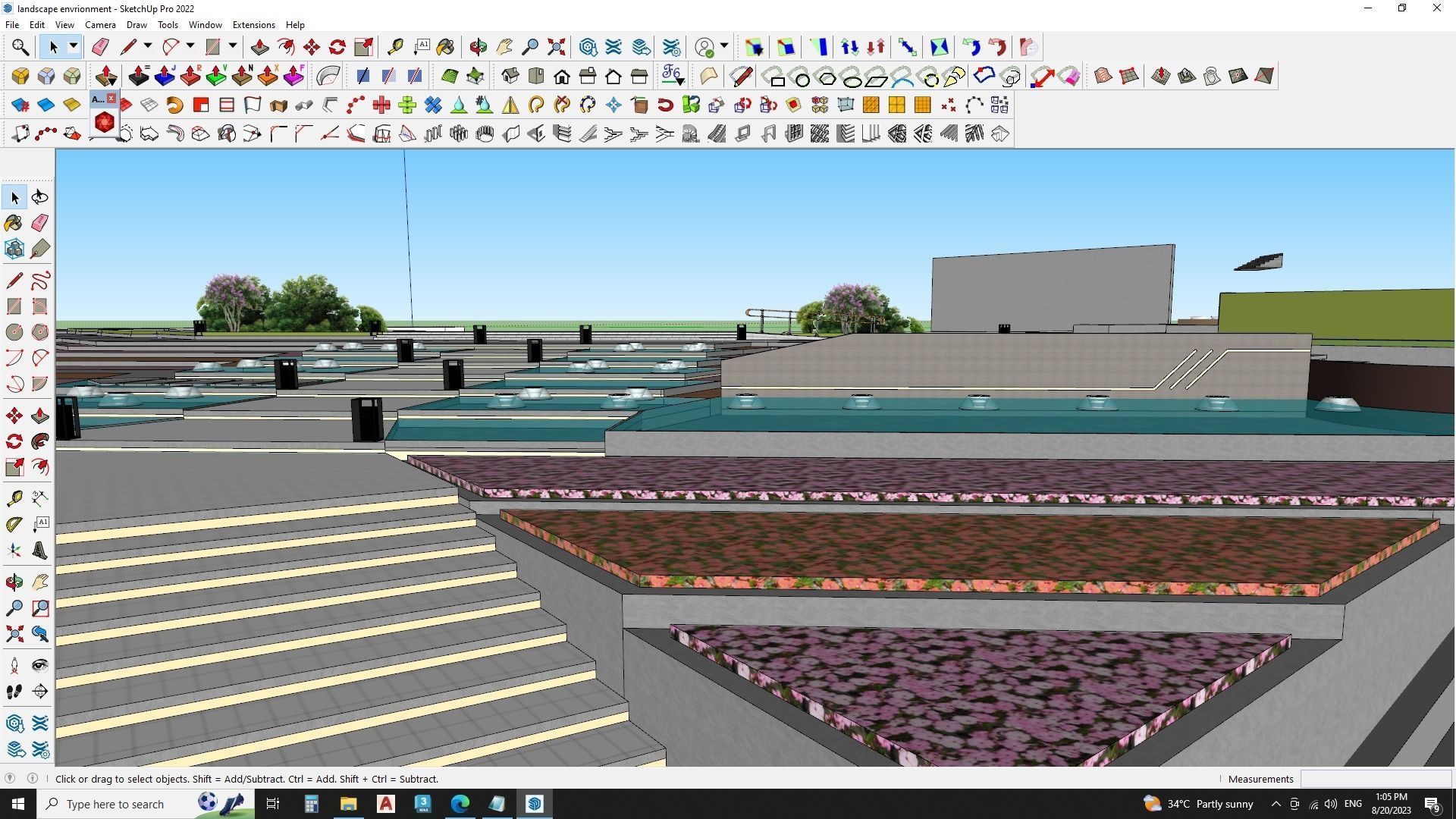 Building entrace outer environment model 3D model_4