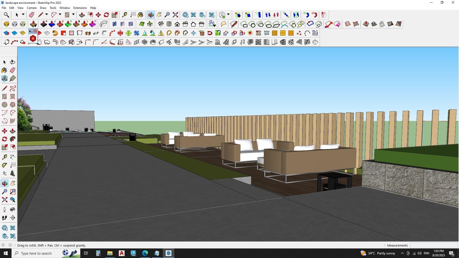 Building entrace outer environment model 3D model_6