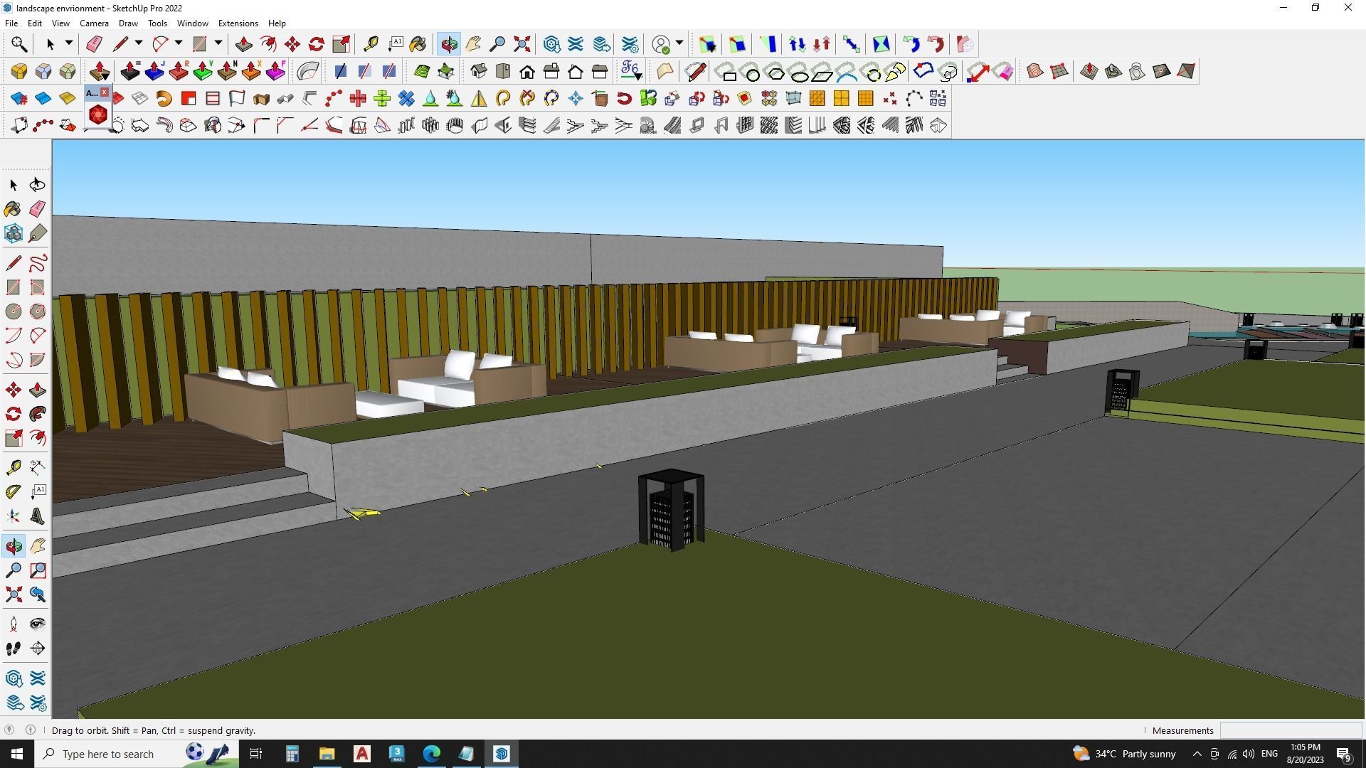 Building entrace outer environment model 3D model_3