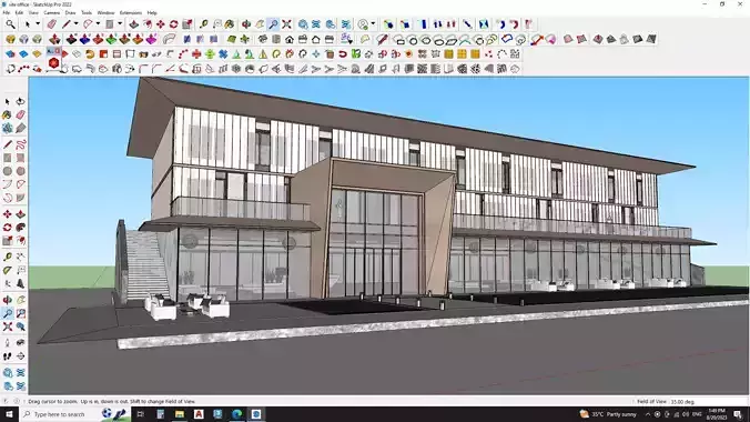 Modern office Building 3d model