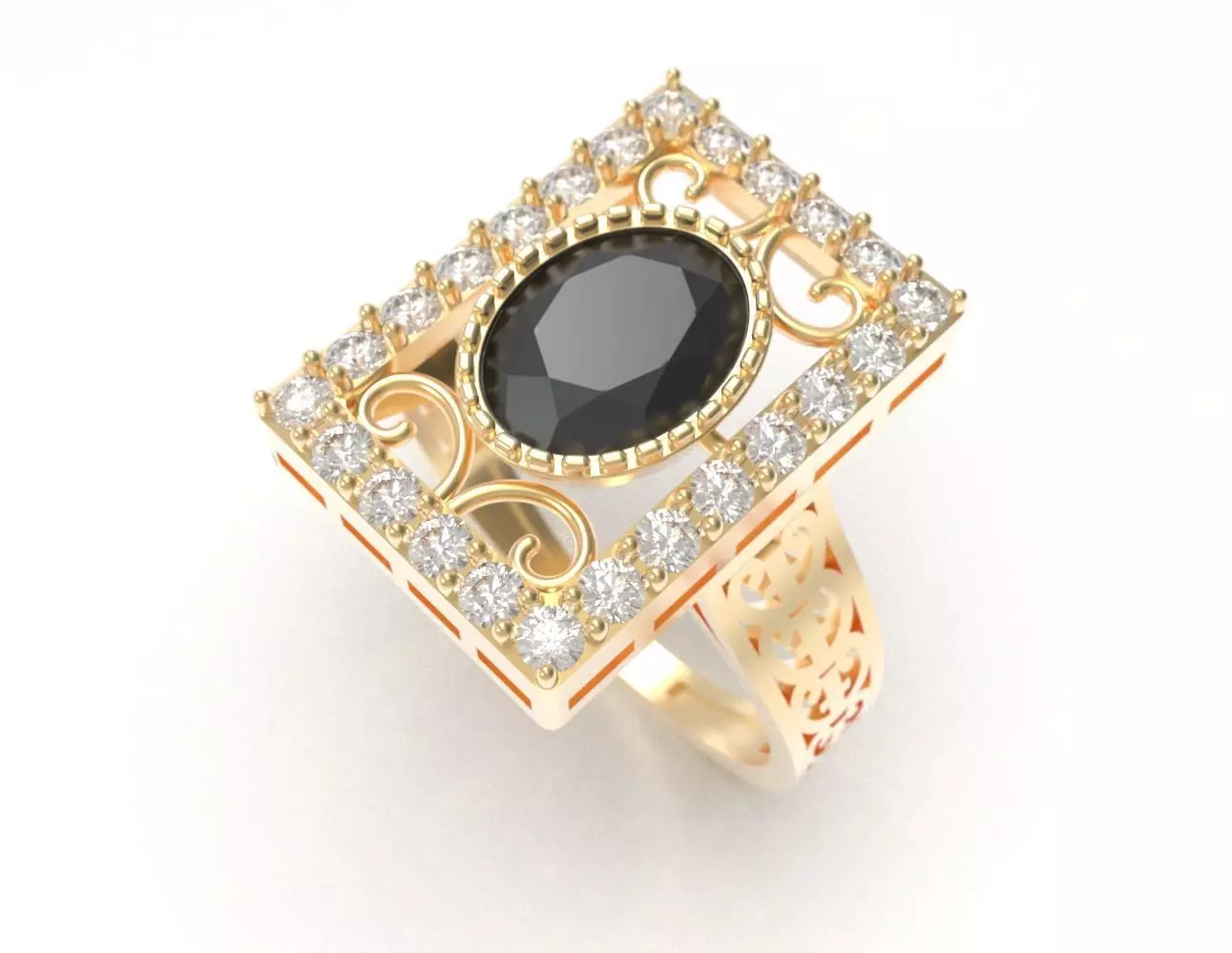 diamond ring Free 3D print model_0