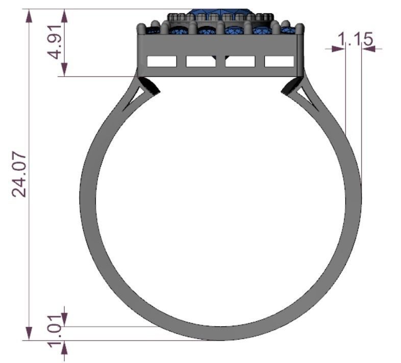 diamond ring Free 3D print model_4