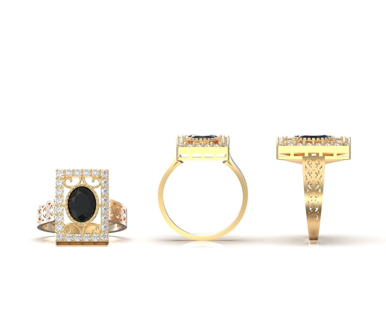 diamond ring Free 3D print model_1