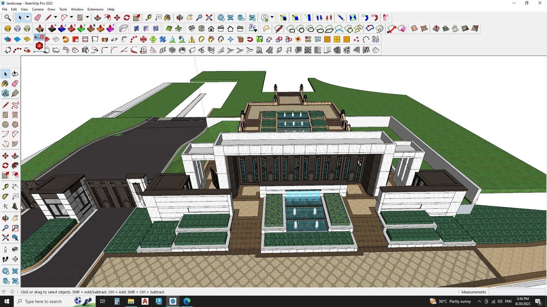 Gate house landscape 3d model 3D model_7