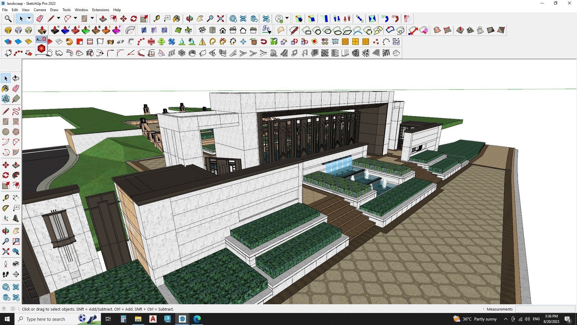Gate house landscape 3d model 3D model_3