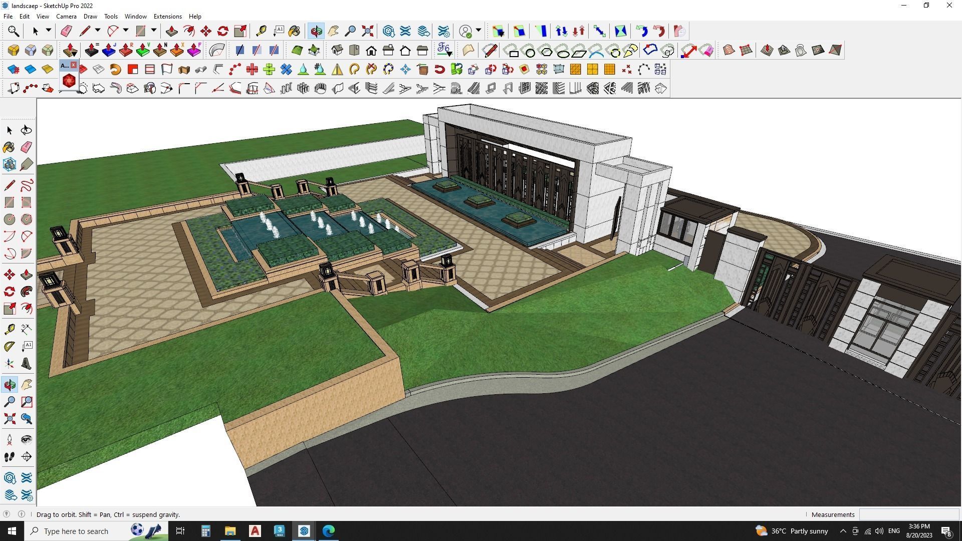 Gate house landscape 3d model 3D model_1