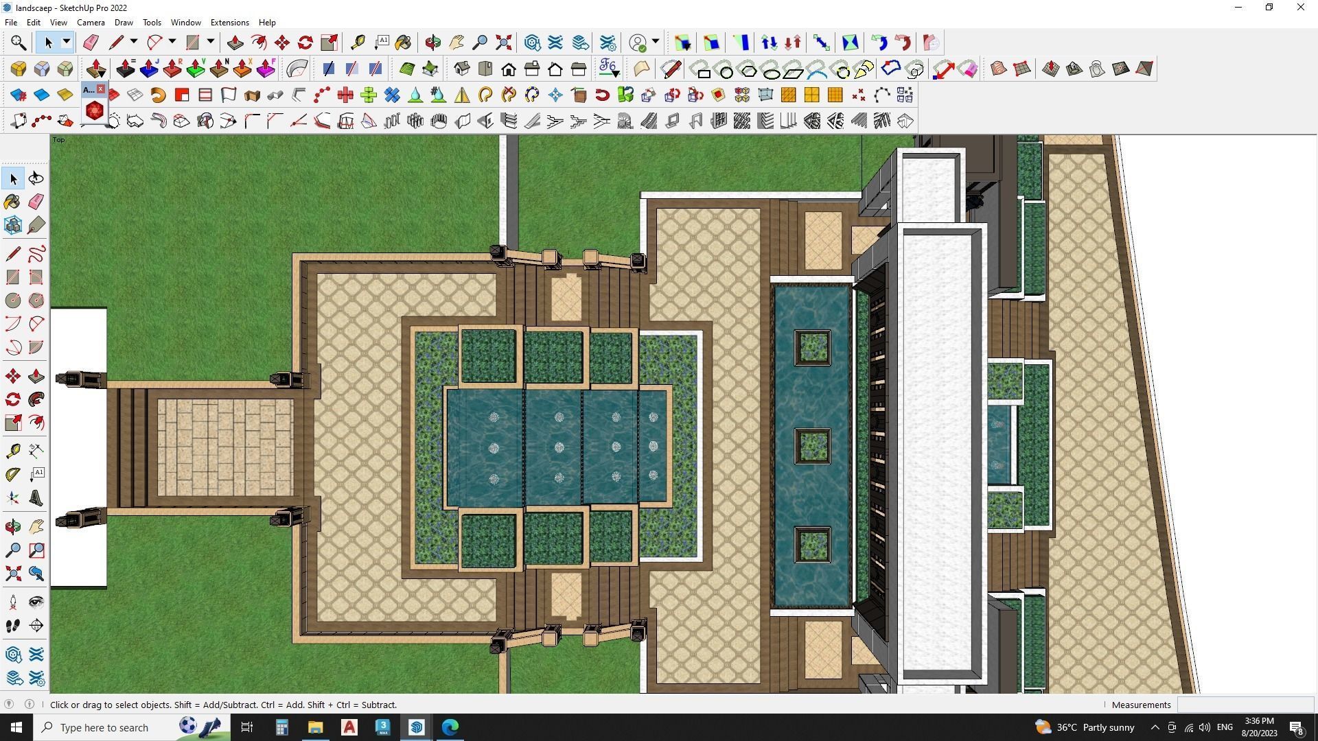 Gate house landscape 3d model 3D model_2
