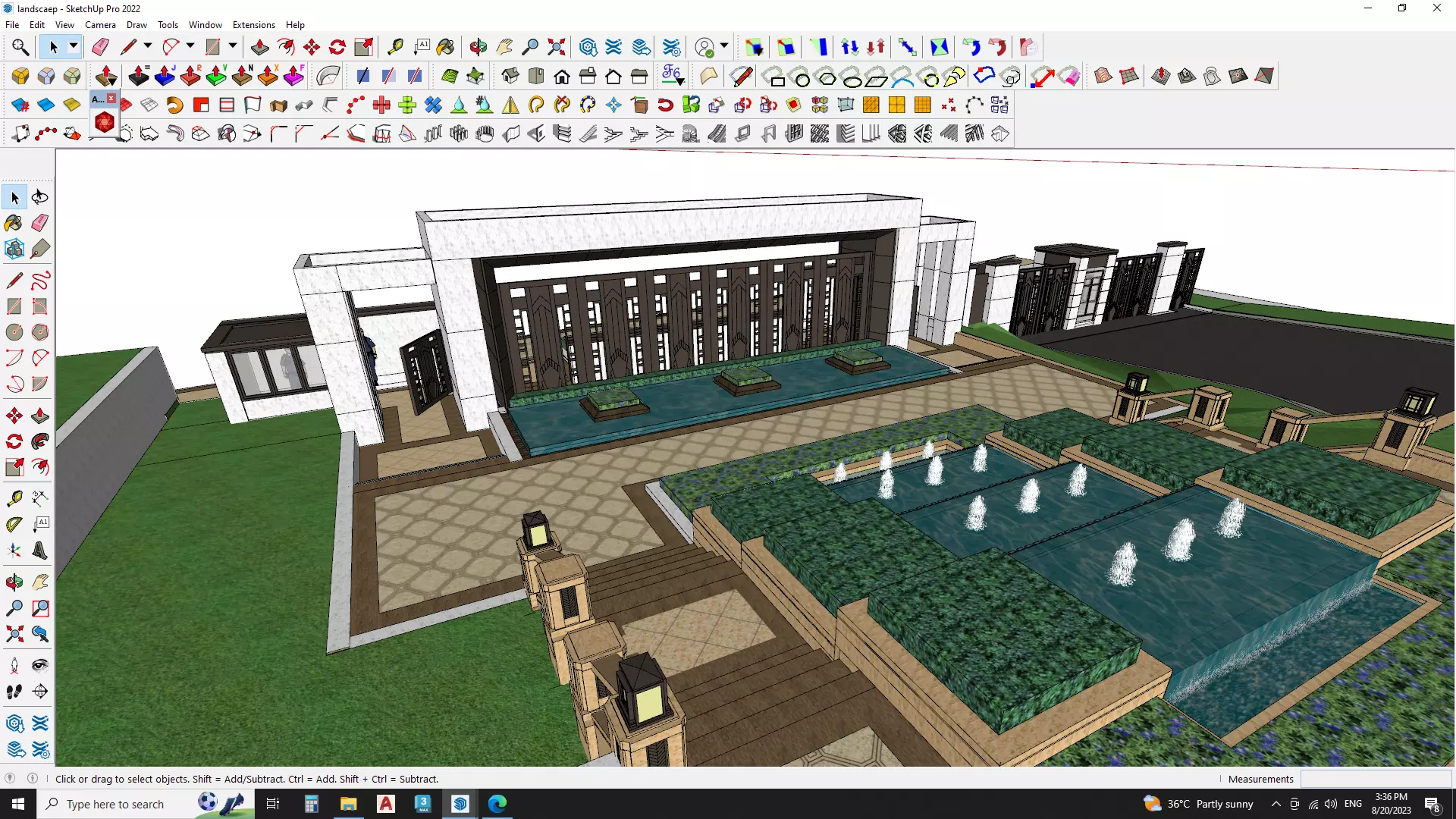 Gate house landscape 3d model 3D model_0