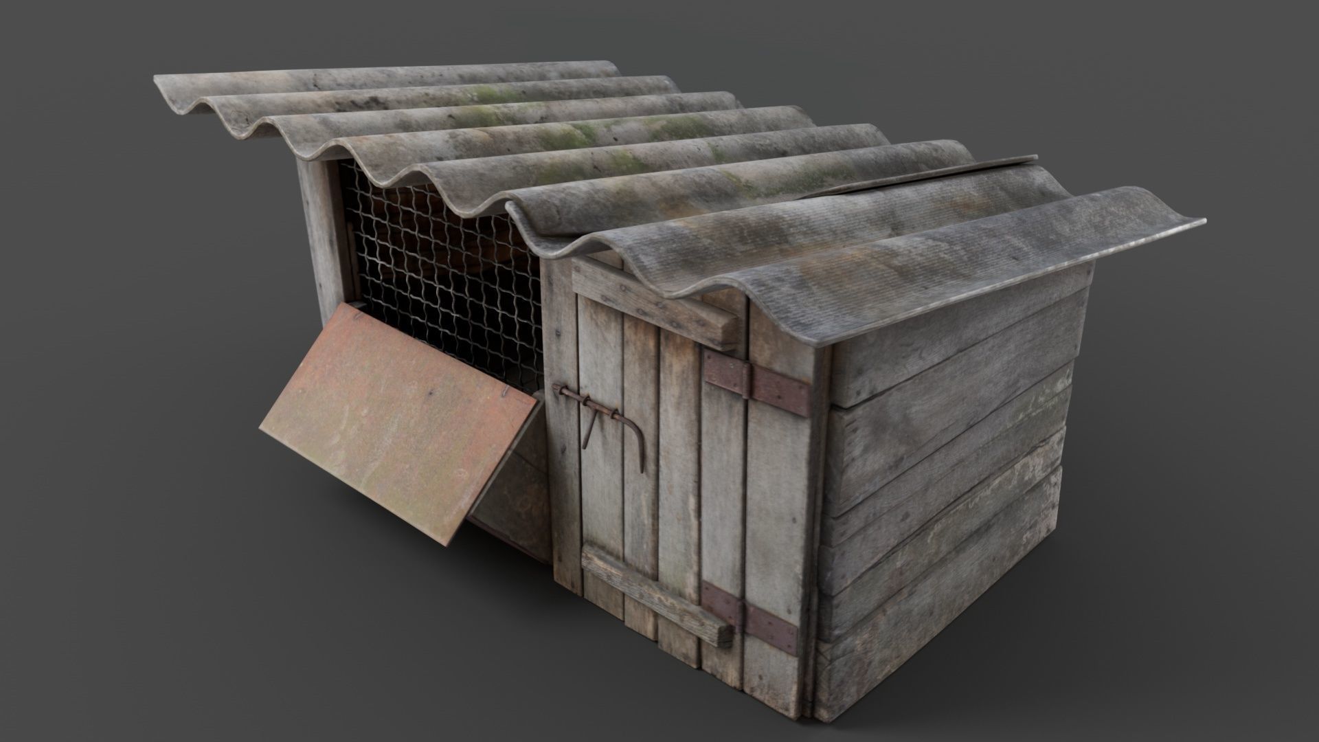 Wooden Cage Low-poly 3D model_6