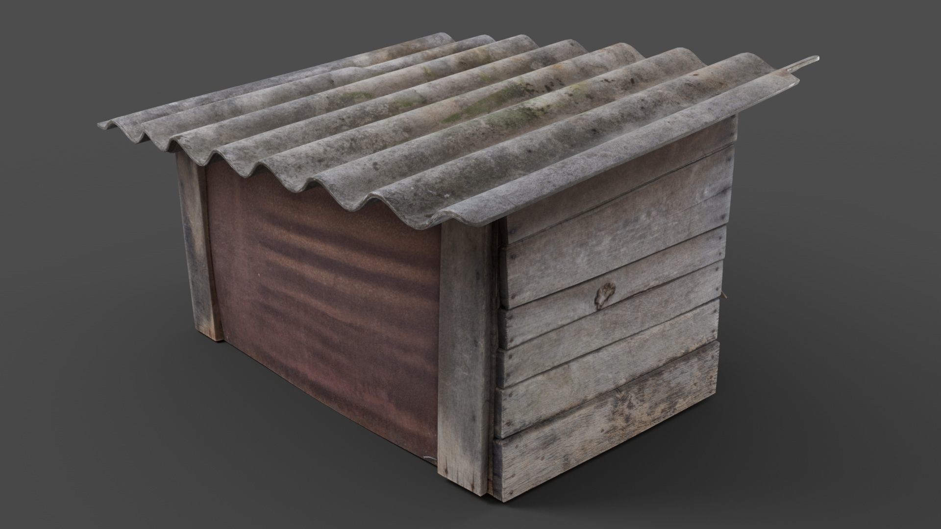 Wooden Cage Low-poly 3D model_8