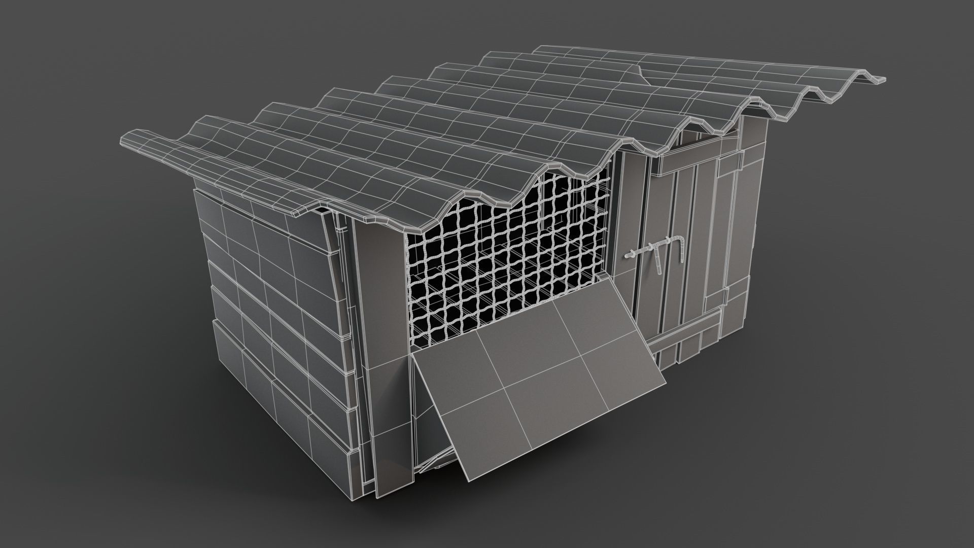 Wooden Cage Low-poly 3D model_4