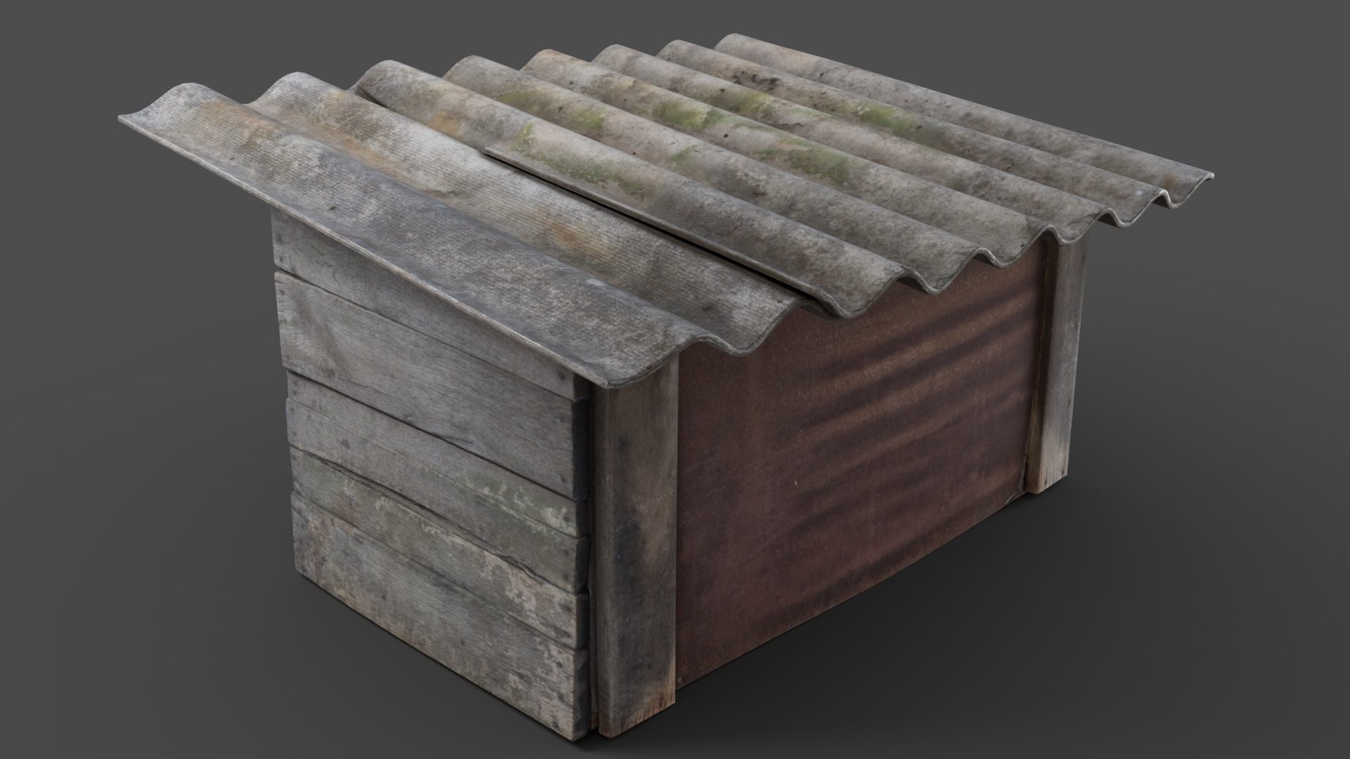 Wooden Cage Low-poly 3D model_7