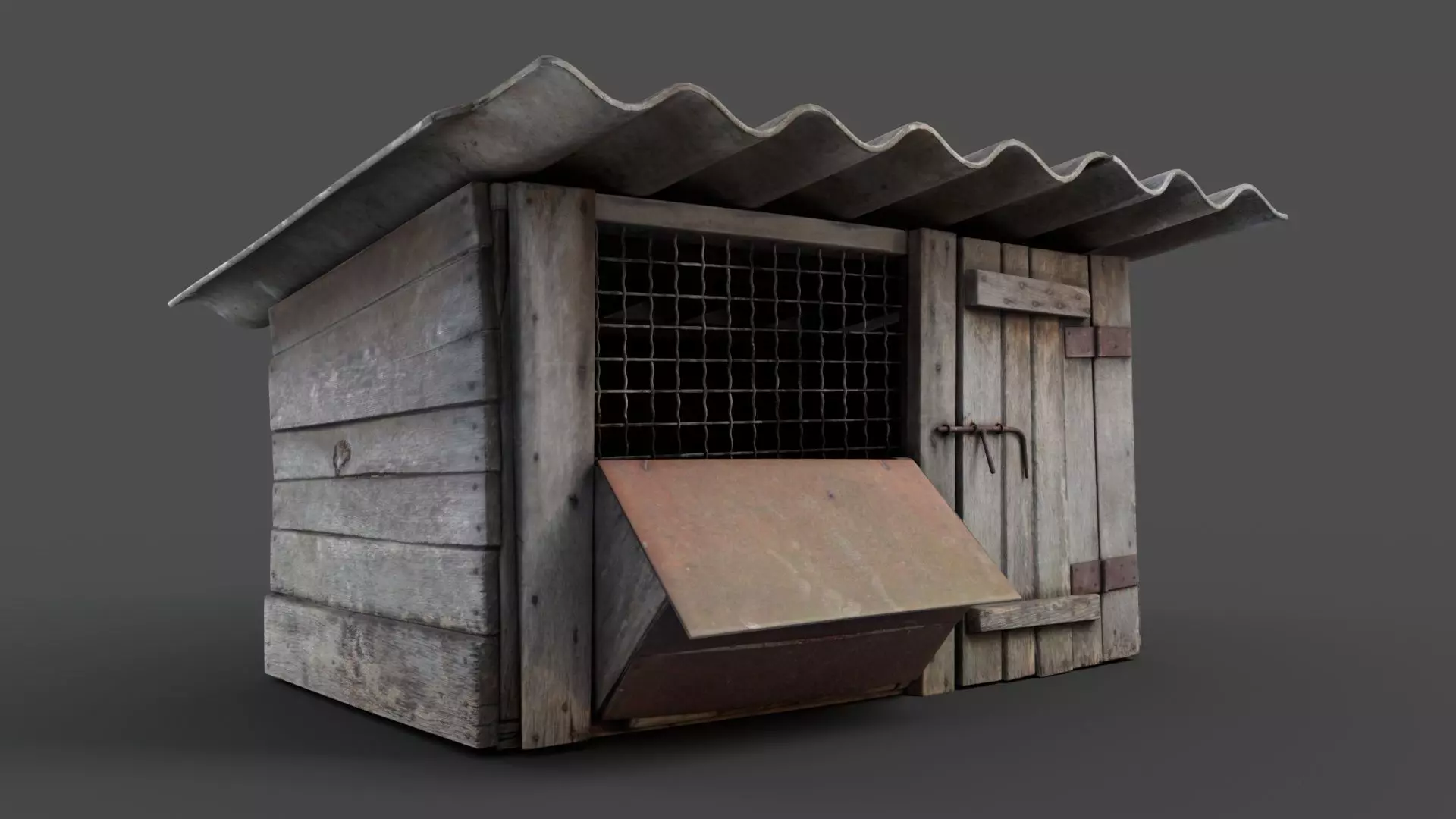 Wooden Cage Low-poly 3D model_0