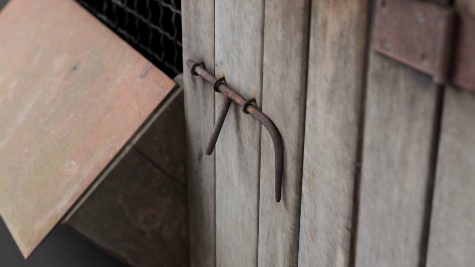 Wooden Cage Low-poly 3D model_10