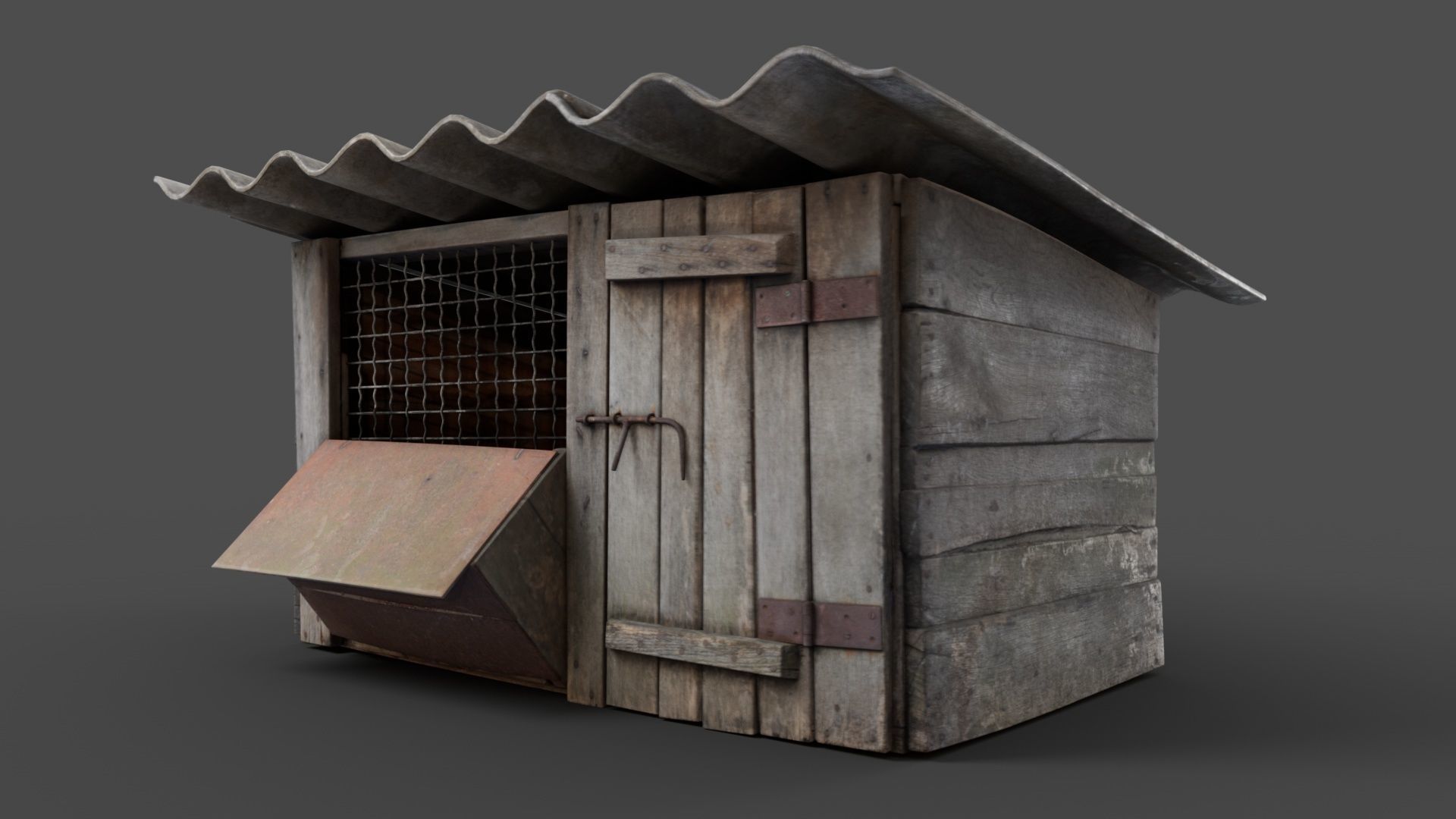 Wooden Cage Low-poly 3D model_5