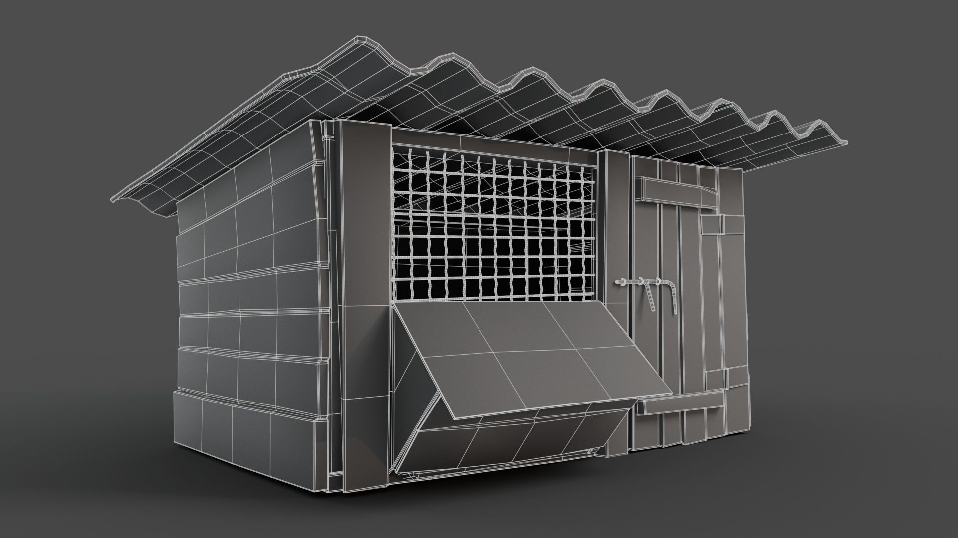 Wooden Cage Low-poly 3D model_2