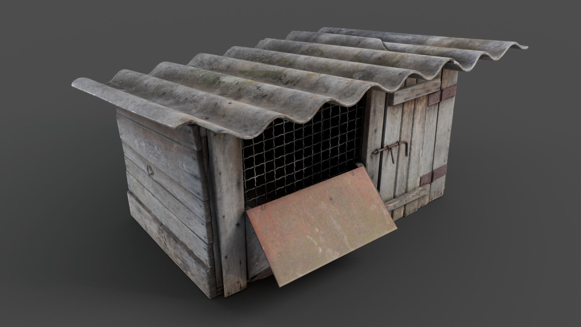 Wooden Cage Low-poly 3D model_3