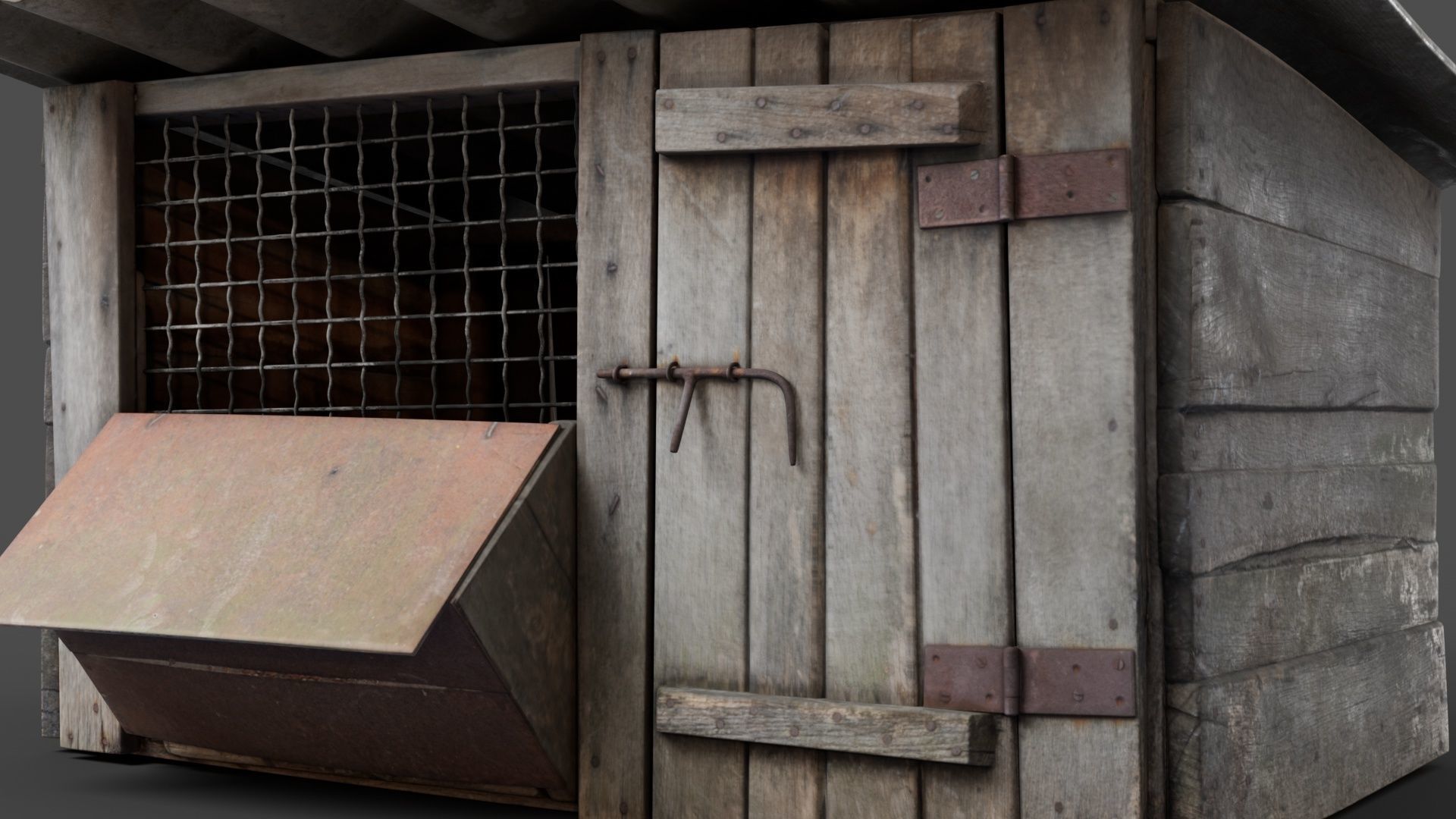 Wooden Cage Low-poly 3D model_9