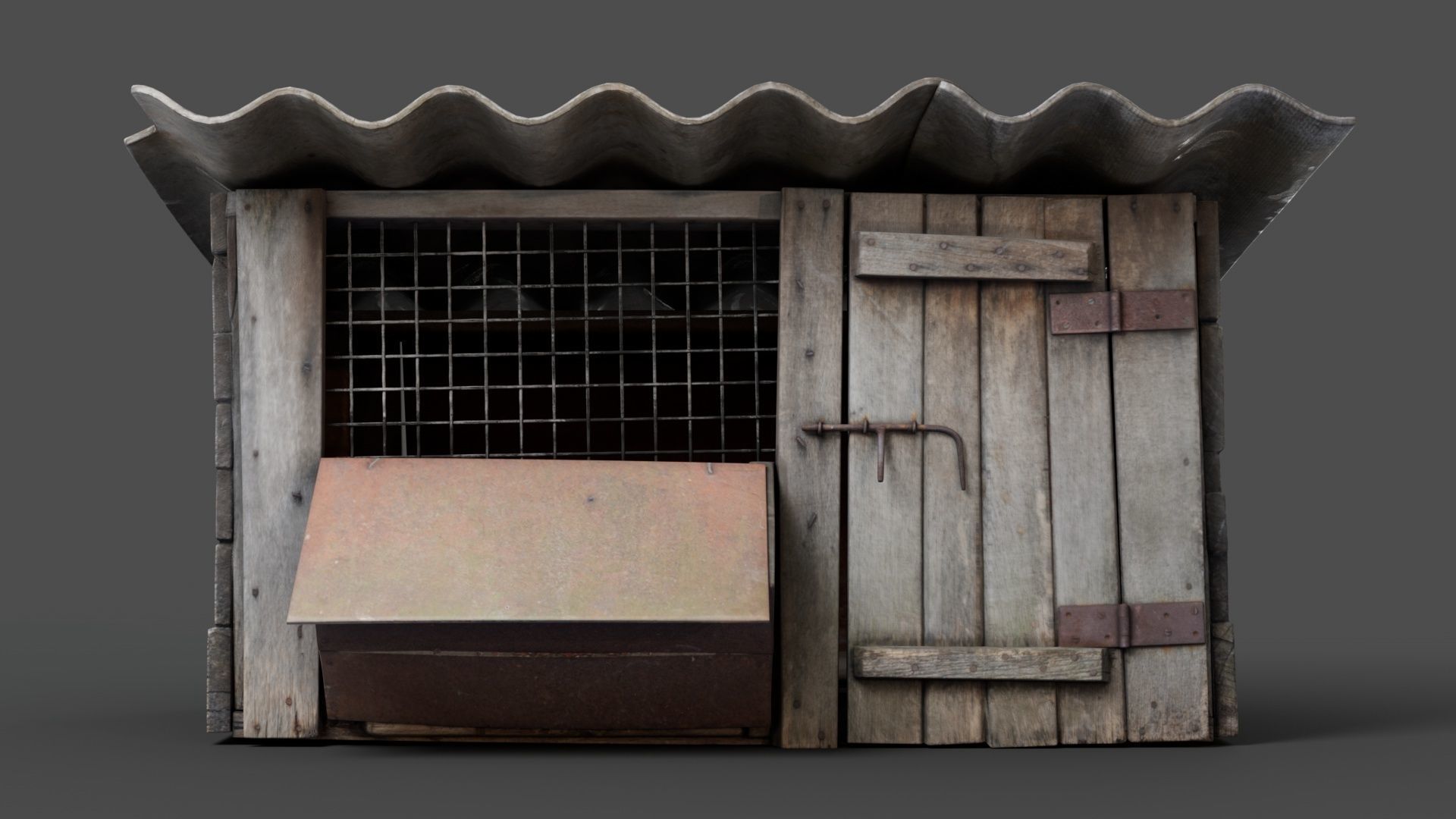 Wooden Cage Low-poly 3D model_11