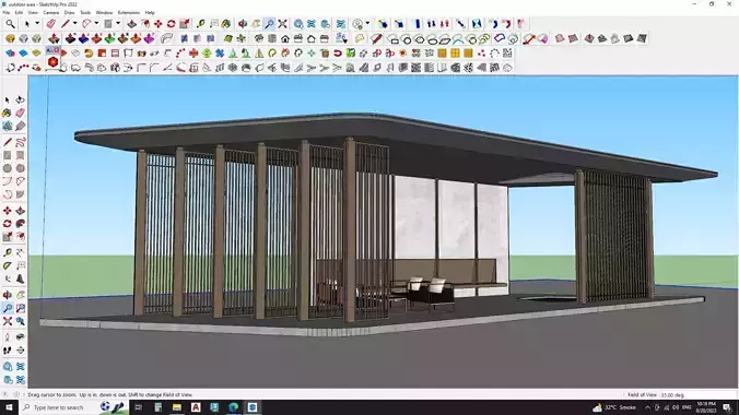 high-quality 3D model of a bus stop