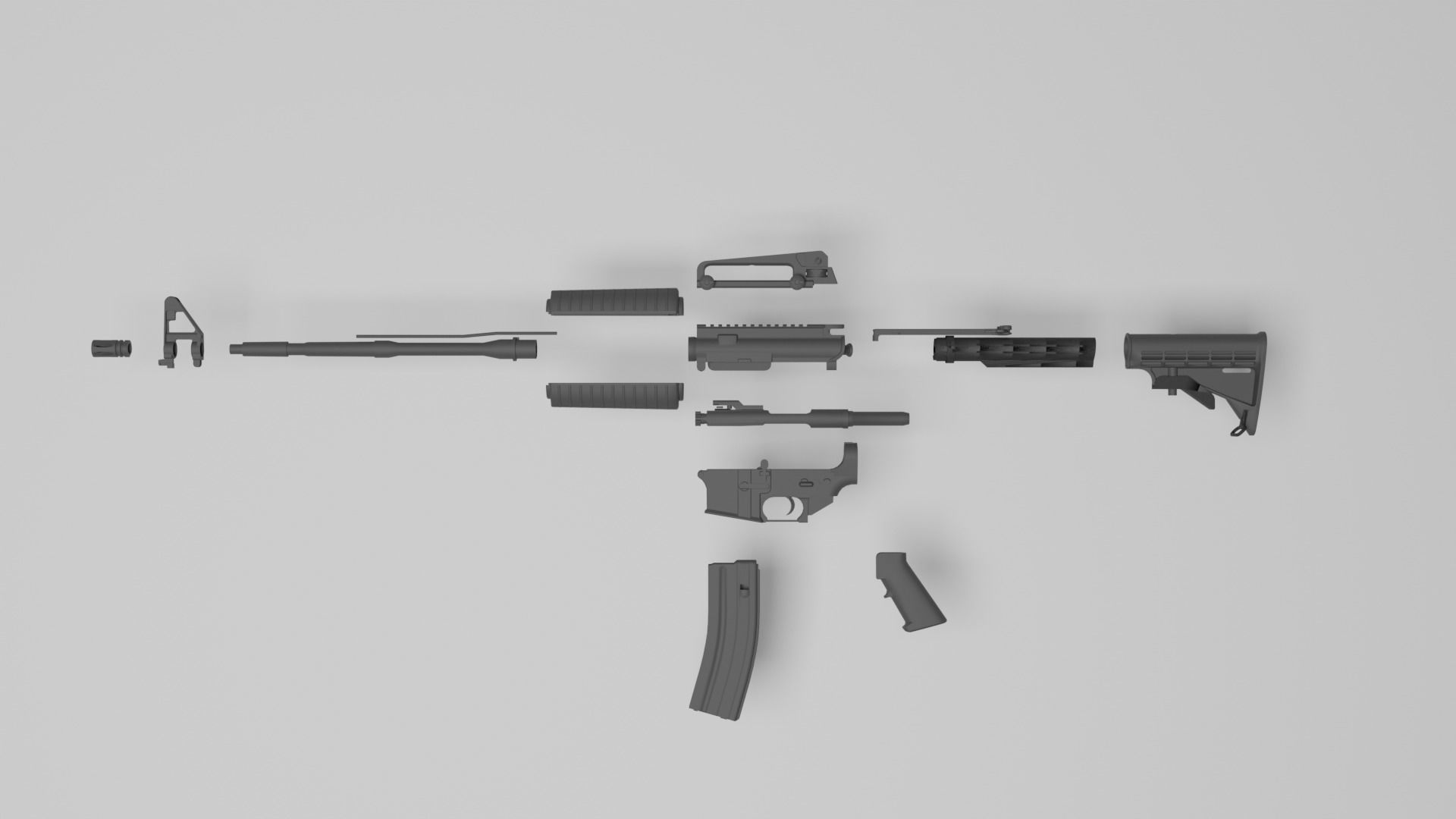 Colt M4A1 Detailed Model - Game optimized Low-poly 3D model_2