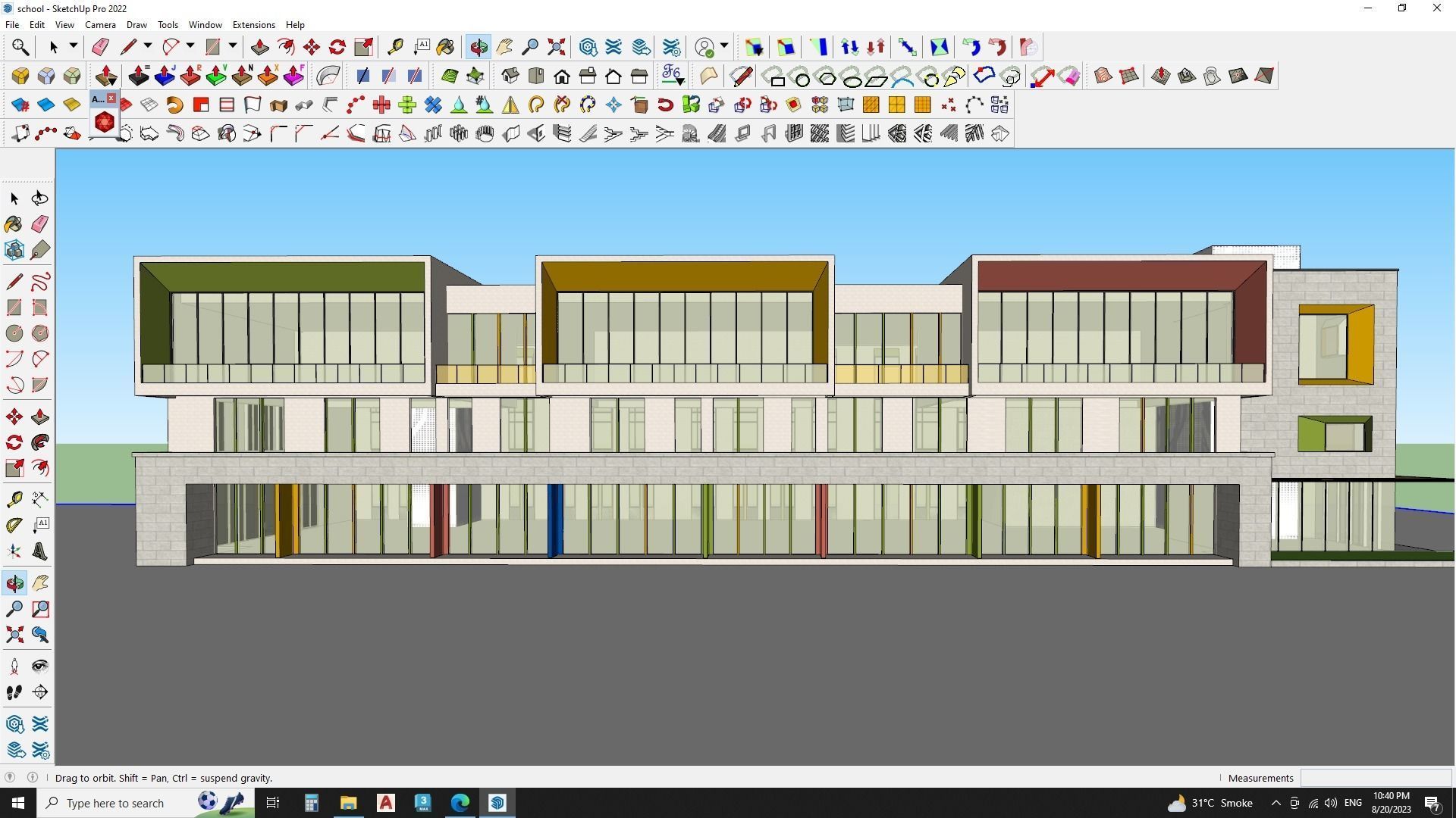School Building 3d model 3D model_3